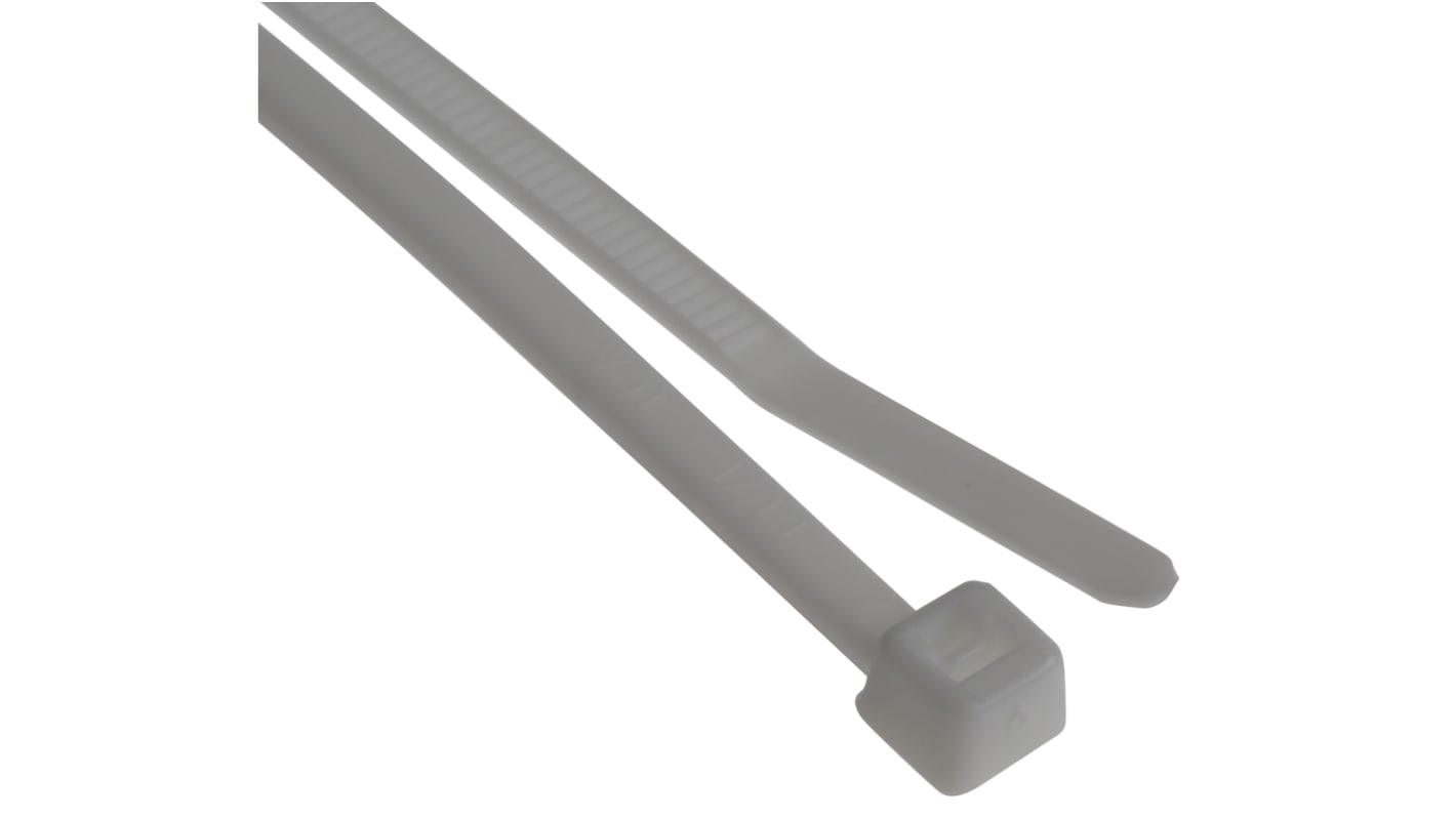HellermannTyton Cable Tie, 100mm x 2.5 mm, White Polyamide 6.6 (PA66), Pk-100