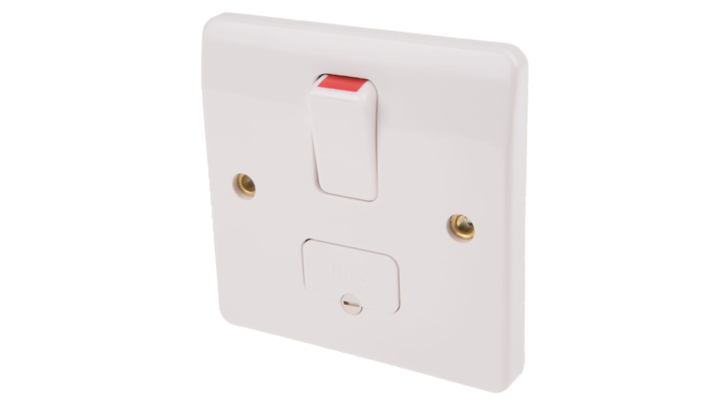 Presa con fusibile MK Electric, 13A, 1 modulo, 2 poli, fusibile BS 1362 86 x 86 x 12.5mm 250V ca