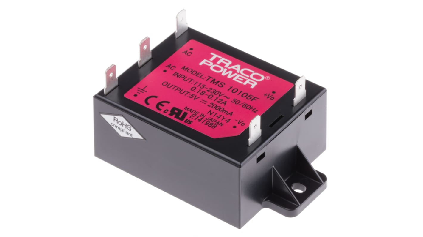 TRACOPOWER Embedded Switch Mode Power Supply SMPS, TMS 10105F, 5V dc ...