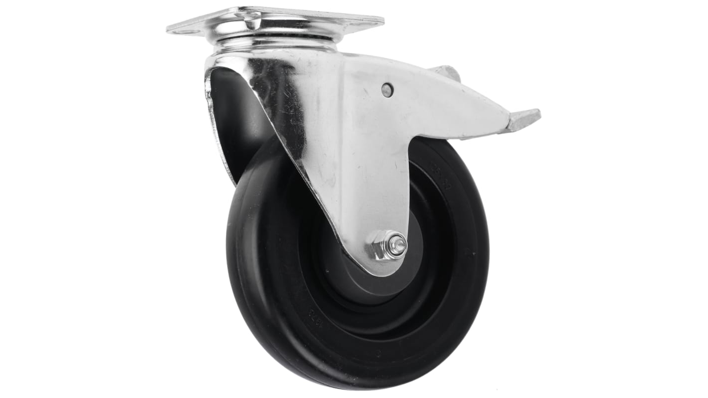 Tente Braked Swivel Castor Wheel, 100kg Capacity, 125mm Wheel