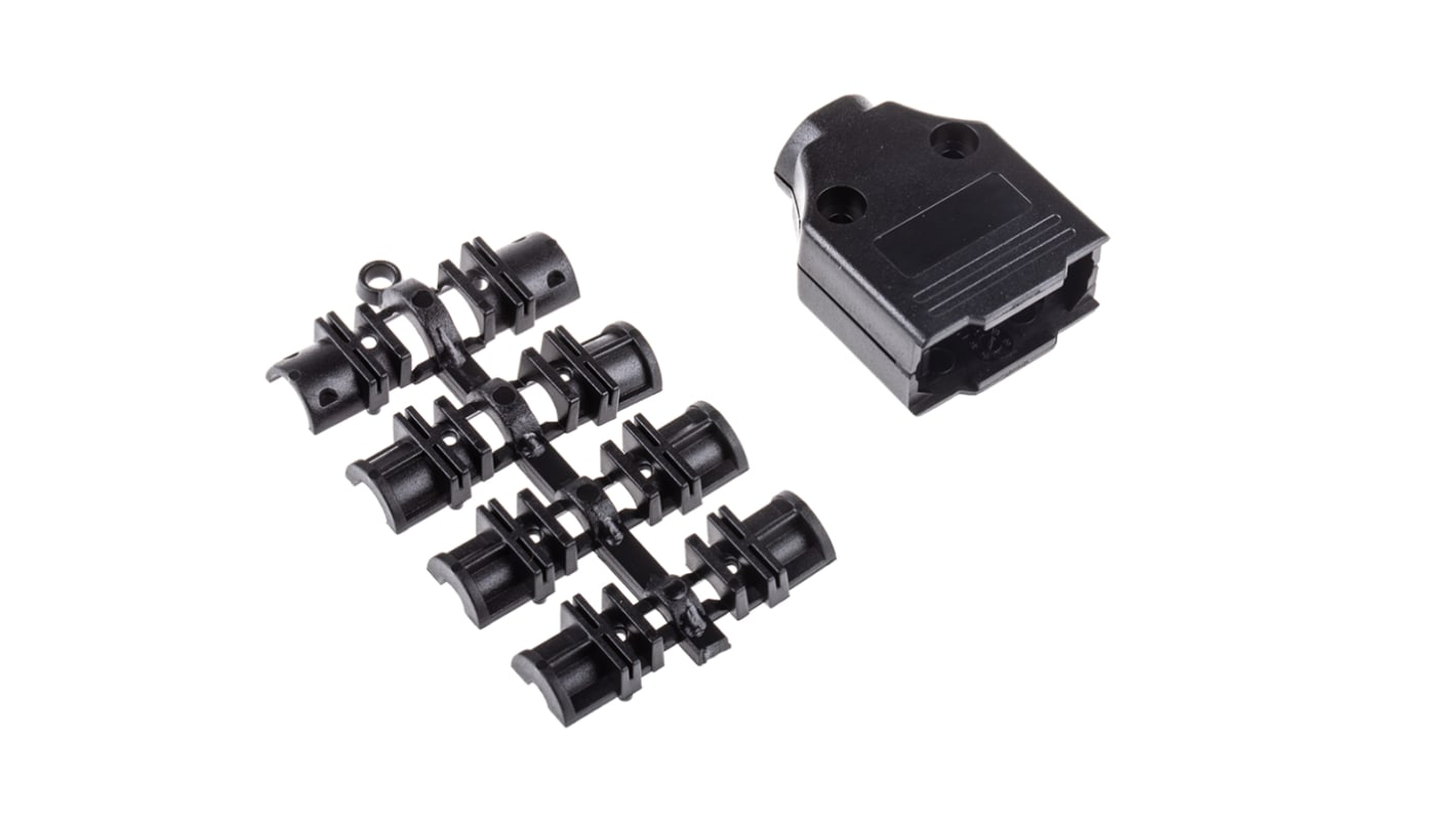 MH Connectors MHDTPPK D-Sub-Gehäuse gerade, 9-polig, Schwarz, Größe E, aus ABS