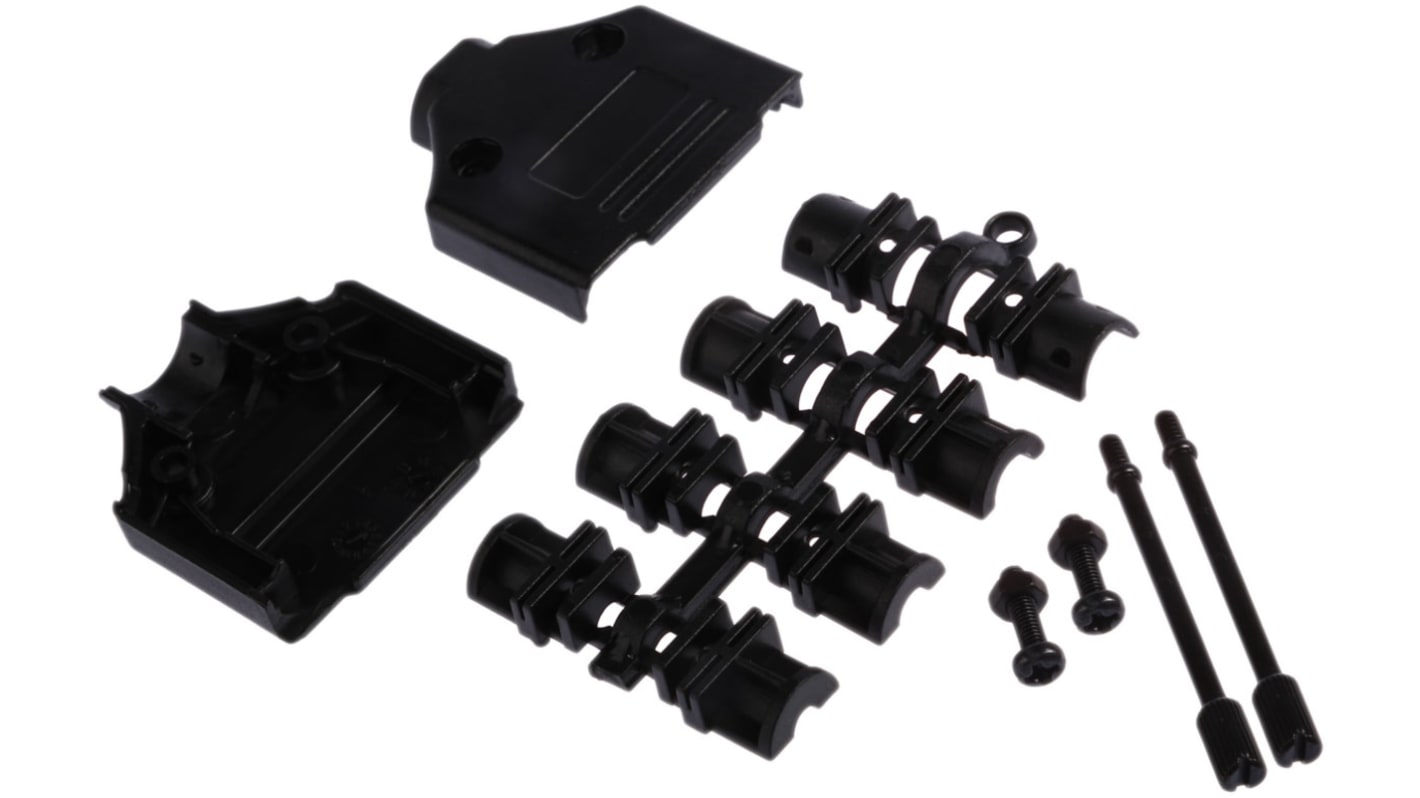 MH Connectors MHDTPPK Series ABS D Sub Backshell, 15 Way, Strain Relief