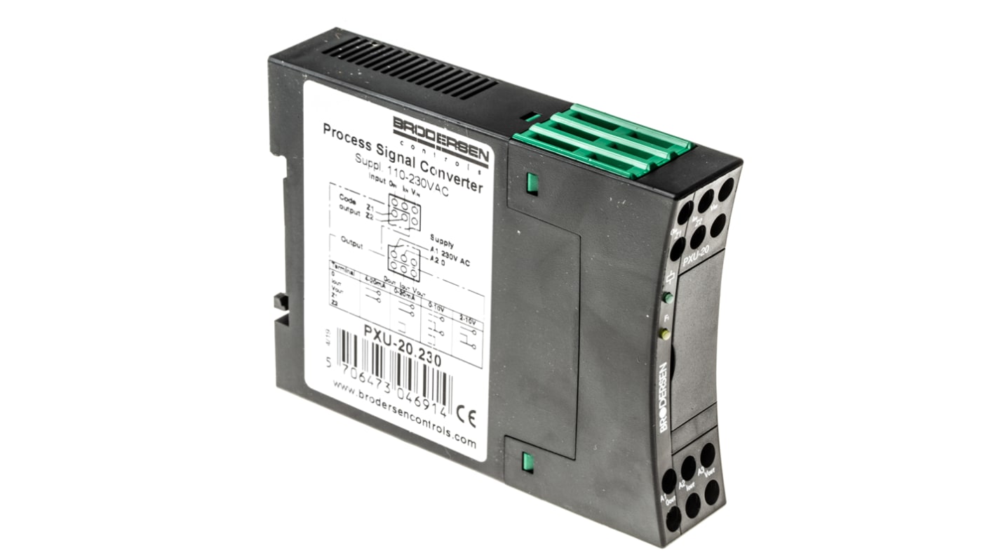 Brodersen Controls PXT-20 Signalkonverter, Prozesssignalkonverter 0 → 10 V dc, 0 → 20mA EIN DIN-Schiene