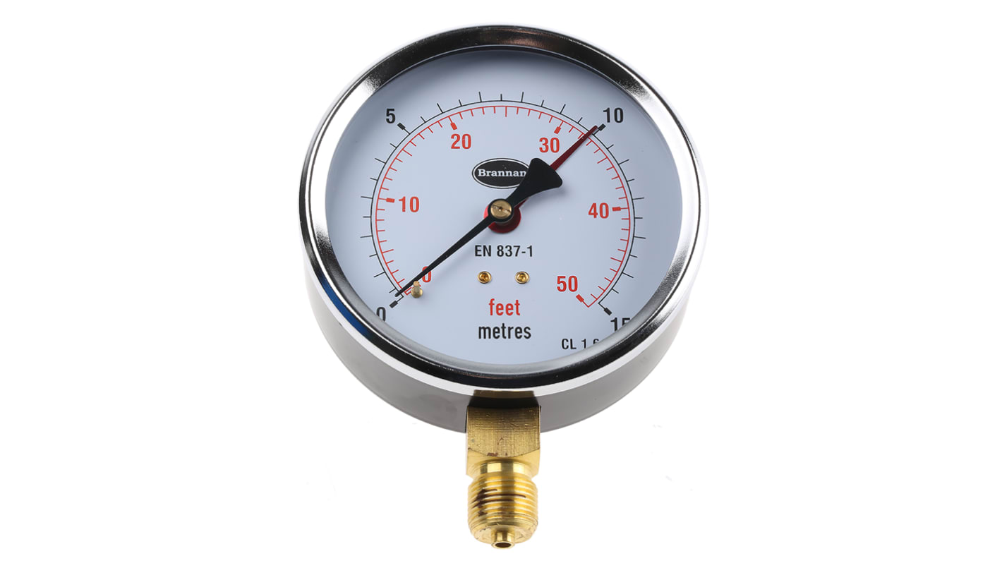 Brannan Analogue Pressure Gauge Bottom Entry, 34/602/0