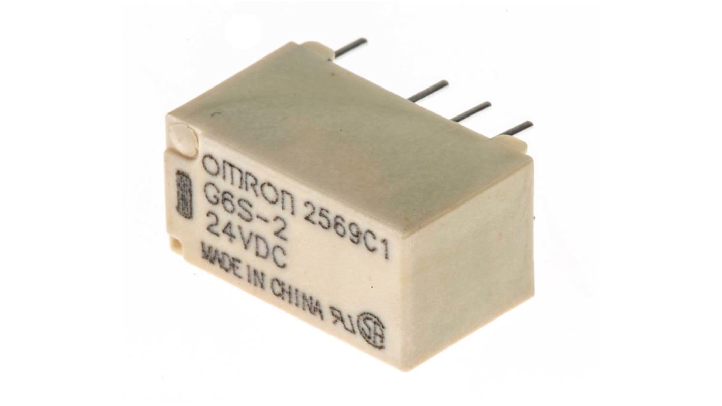 Omron PCB Mount Signal Relay, 24V dc Coil, 2A Switching Current, DPDT