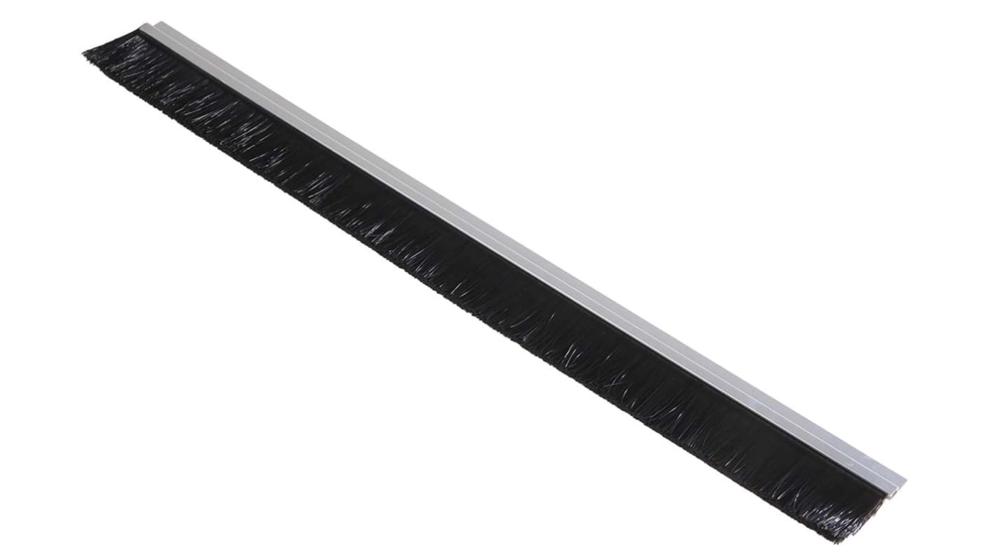 RS PRO Bürstenleiste, Bürstenstreifen, Aluminium, Nylon, Schwarz, B. 12.1mm, H. 13,6 mm, L. 1m