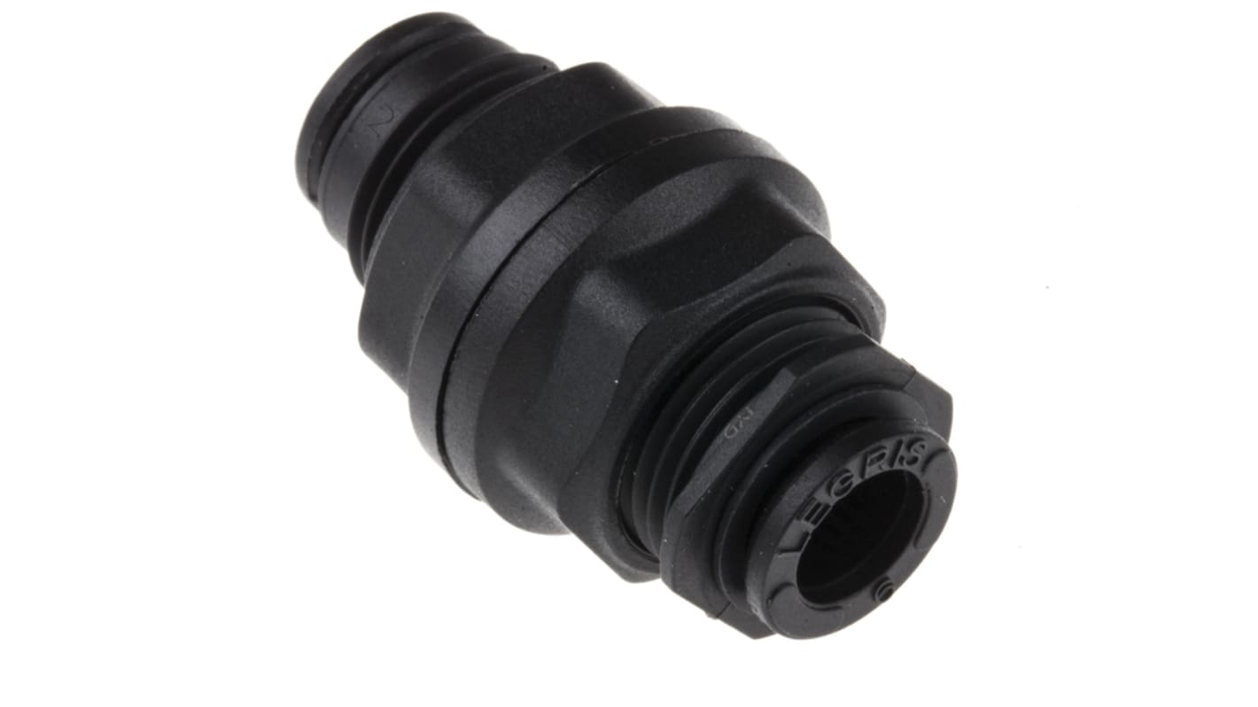 Legris LF3000 Series Bulkhead Tube-to-Tube Adaptor, Push In 6 mm to Push In 6 mm, Tube-to-Tube Connection Style