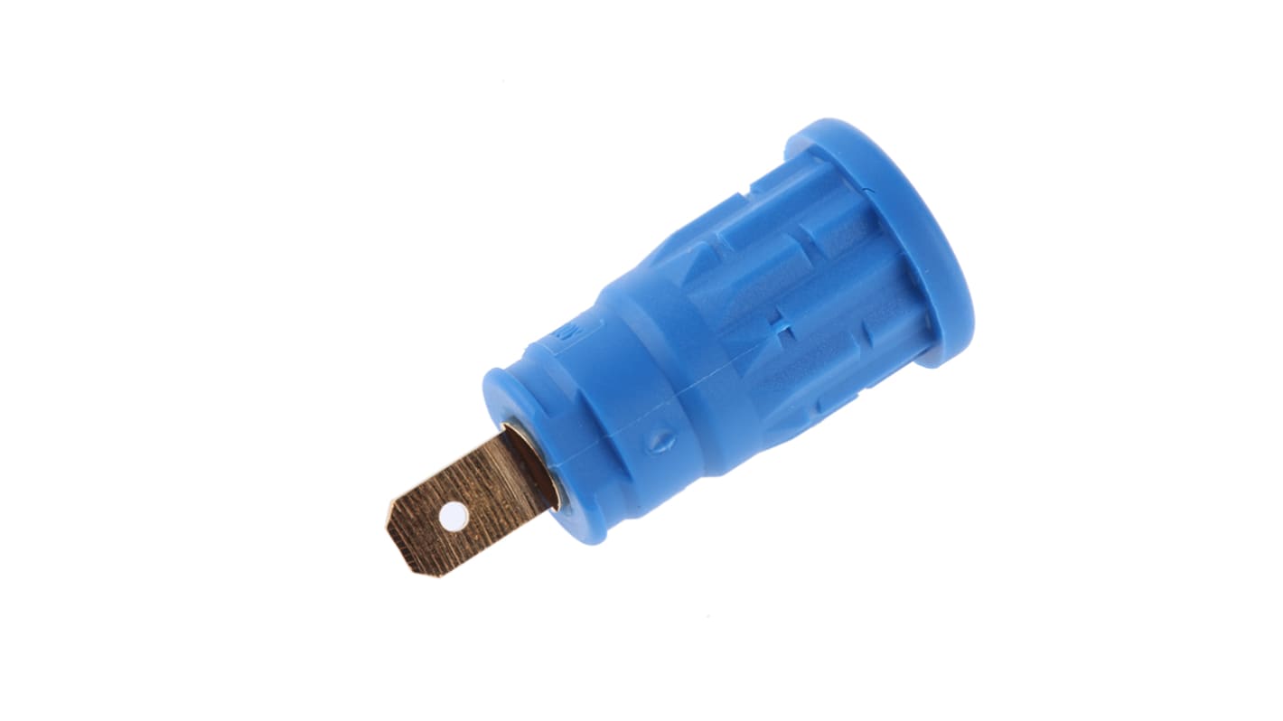 Conector banana hembra Hembra, 24A, 1000V ac/dc, Contacto Oro, Azul