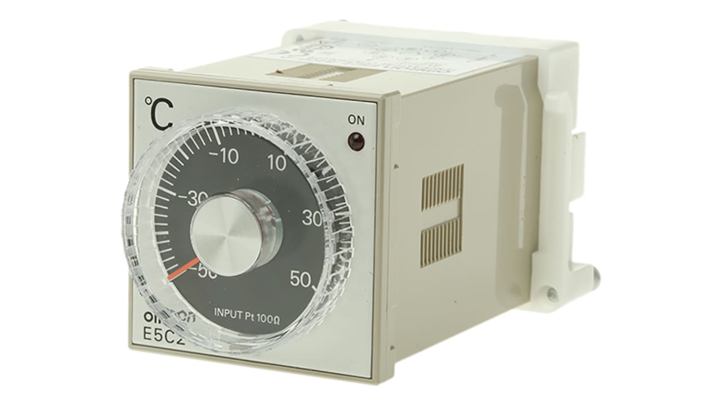 Controlador de temperatura ON/OFF Omron serie E5C2, 48 x 48mm, 100 → 240 V ac Termopar de tipo K