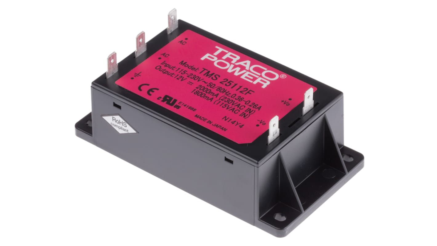 TRACOPOWER Embedded Switch Mode Power Supply SMPS, TMS 25112F, 12V dc ...
