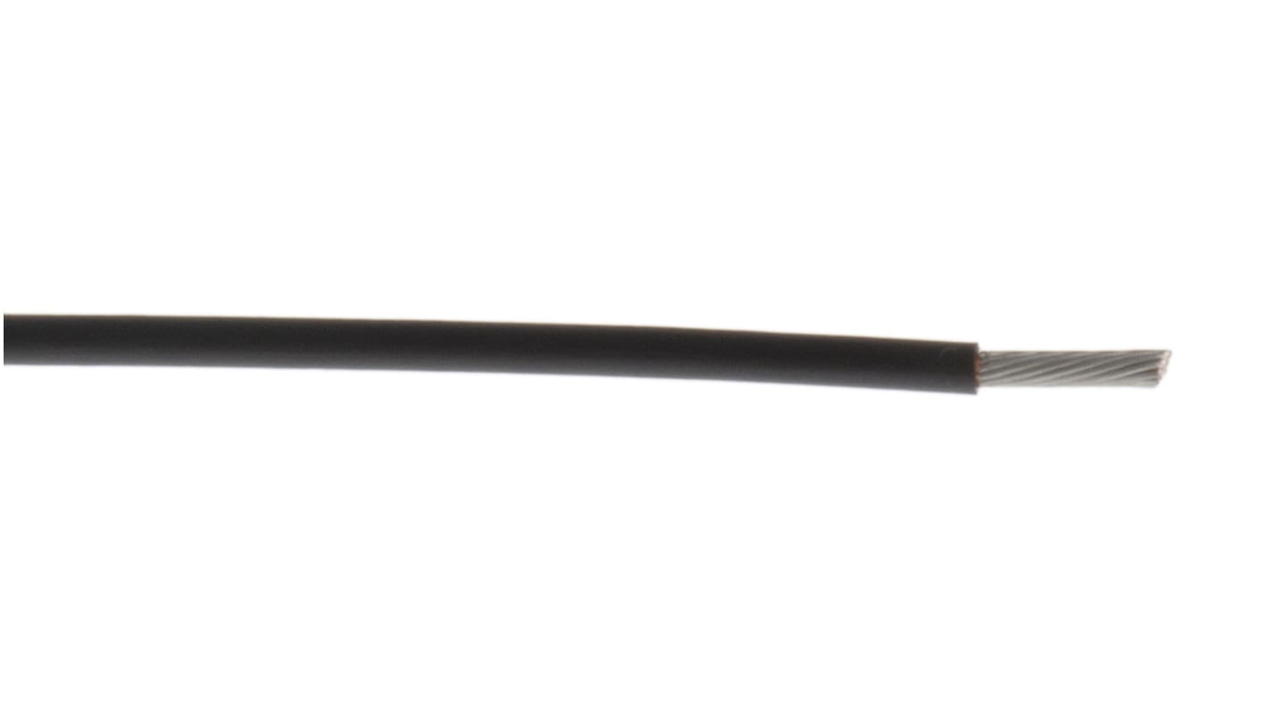 TE Connectivity Black 0.38 mm² Harsh Environment Wire, 22 AWG, 19/34, 100m, ETFE Insulation