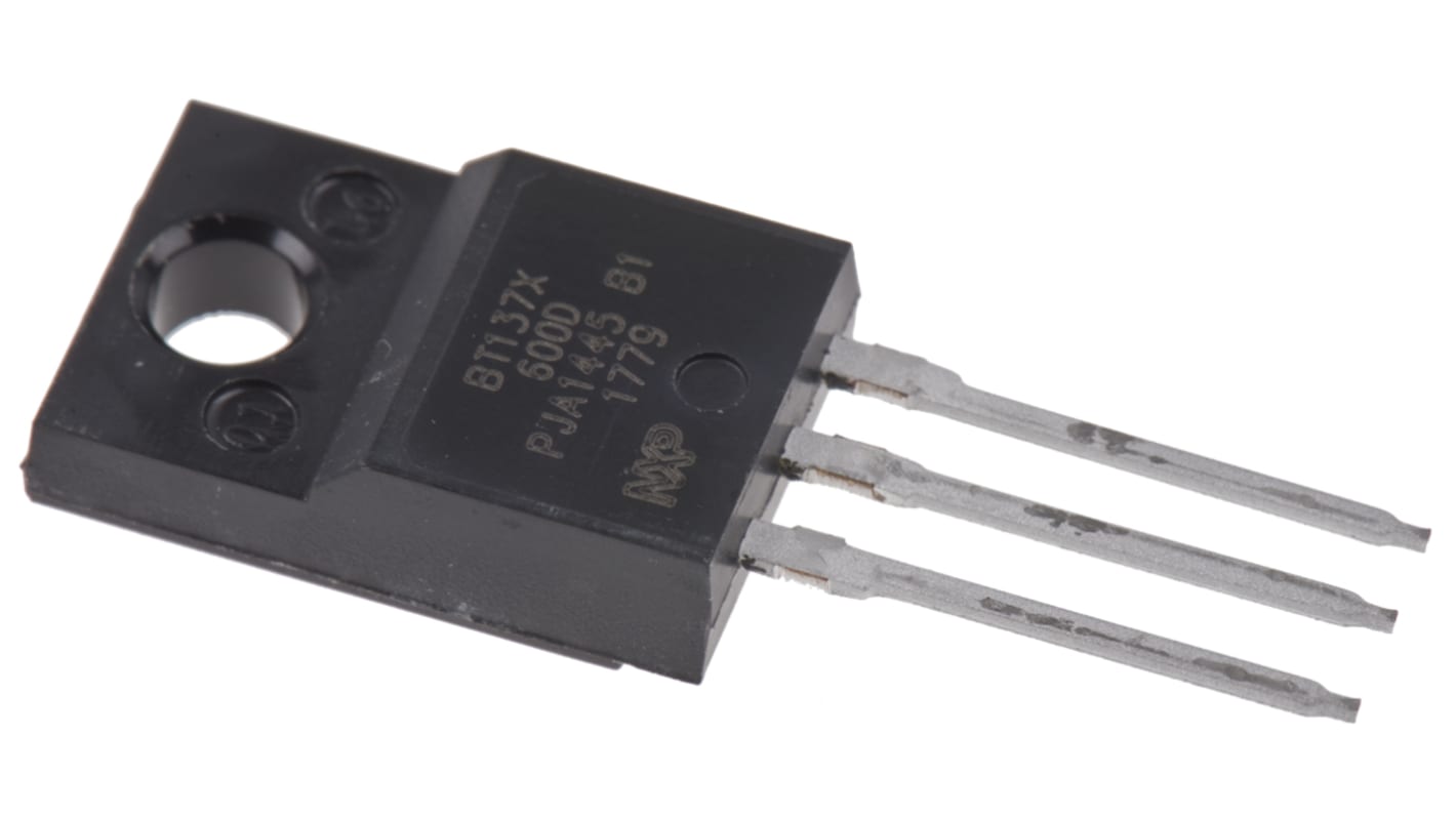 TRIAC 600V, 600V 8A, kapu indítófesz.: 1.5V, 10mA, TO-220F, 3-tüskés