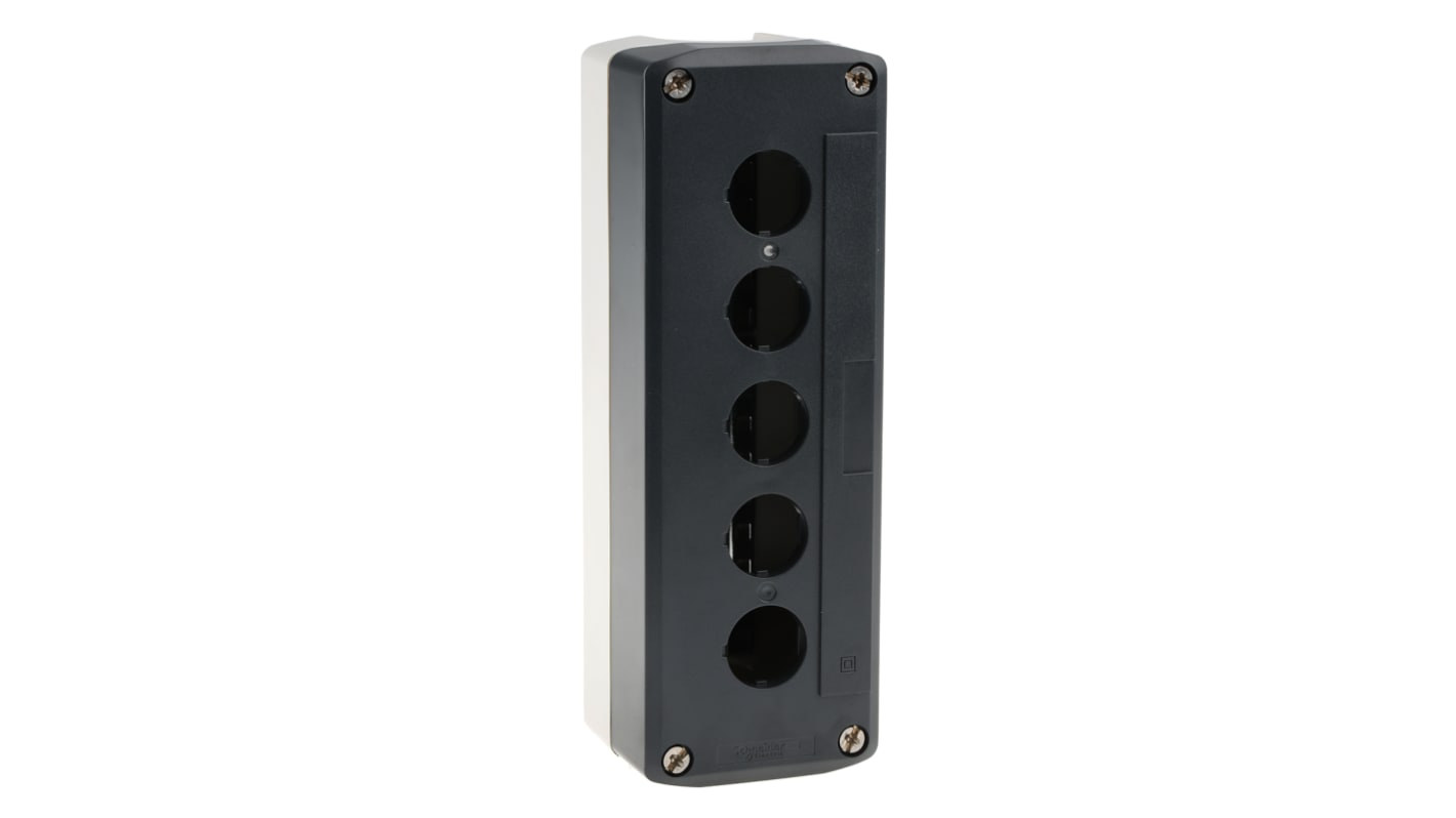 Schneider Electric Grey Plastic Harmony XALD Control Station Enclosure - 5 Hole 22mm Diameter