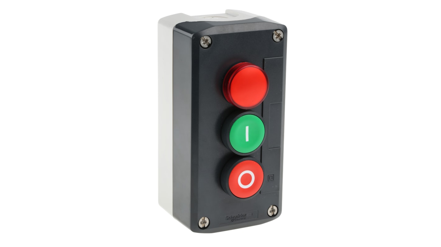 Schneider Electric Spring Return Enclosed Push Button, Polycarbonate, I, O, IP66, IP67, IP69K