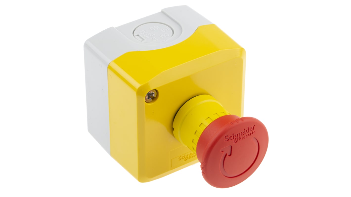 Schneider Electric Harmony XALK Series Twist Release Emergency Stop Push Button, Surface Mount, 40mm Cutout, 2NC, IP66,