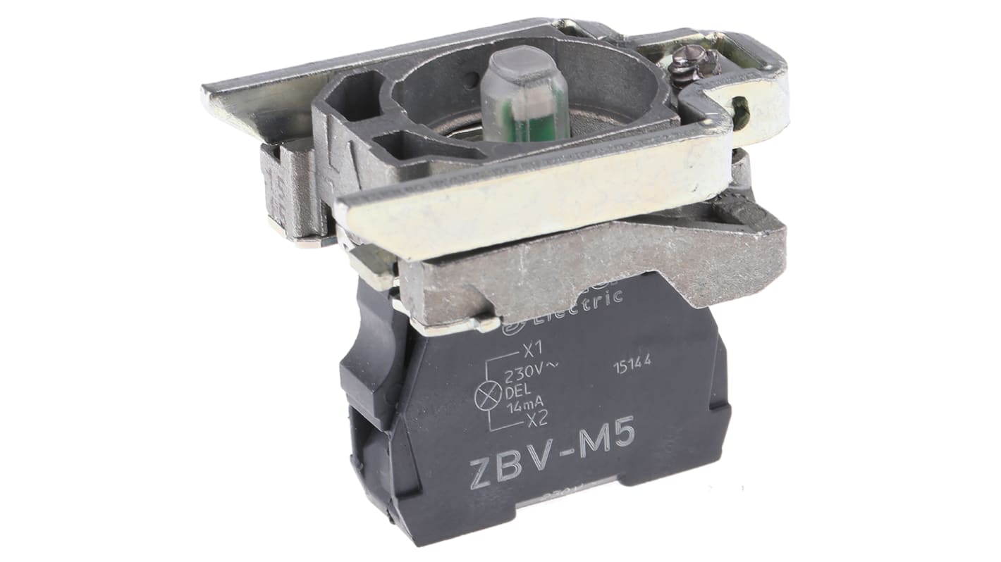 Bloque luminoso y portador Schneider Electric ZB4BVM5, LED, 230 → 240V, terminal Roscado