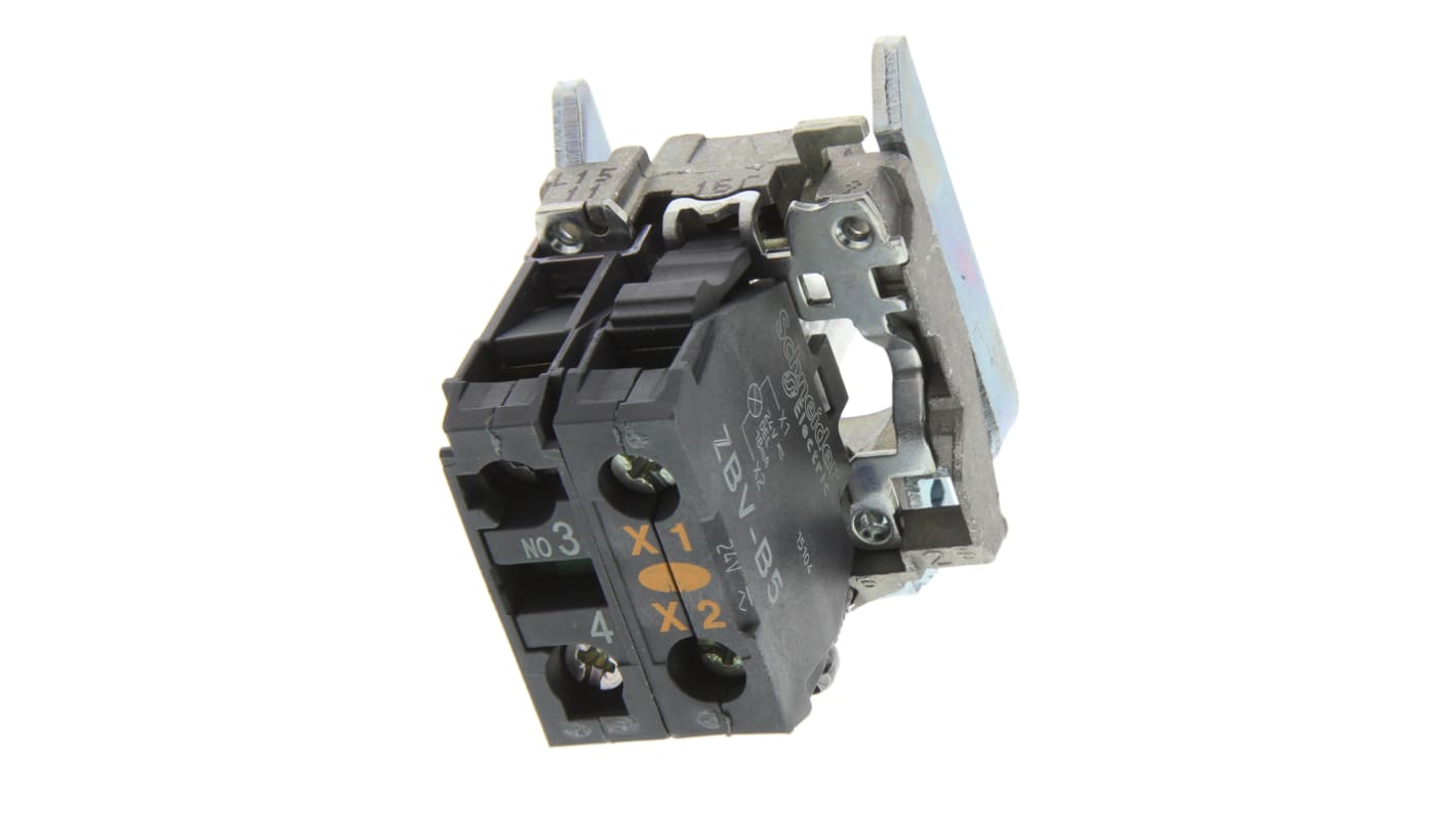 Interruptor de Botón Pulsador Schneider Electric Harmony XB4, SPST, 24V ac/dc