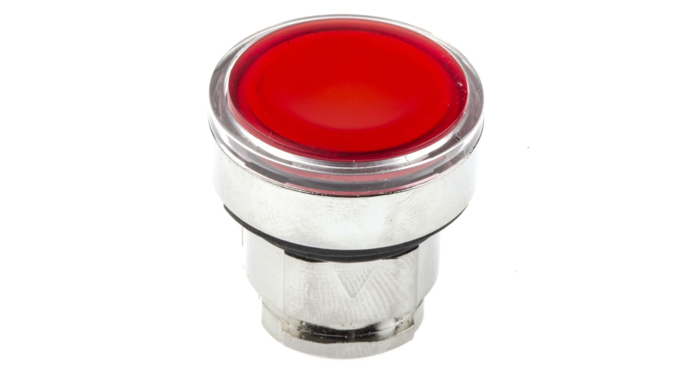 Cabezal de pulsador Schneider Electric serie ZB4, Ø 22mm, de color Rojo, Retorno por Resorte, IP66, IP67, IP69K