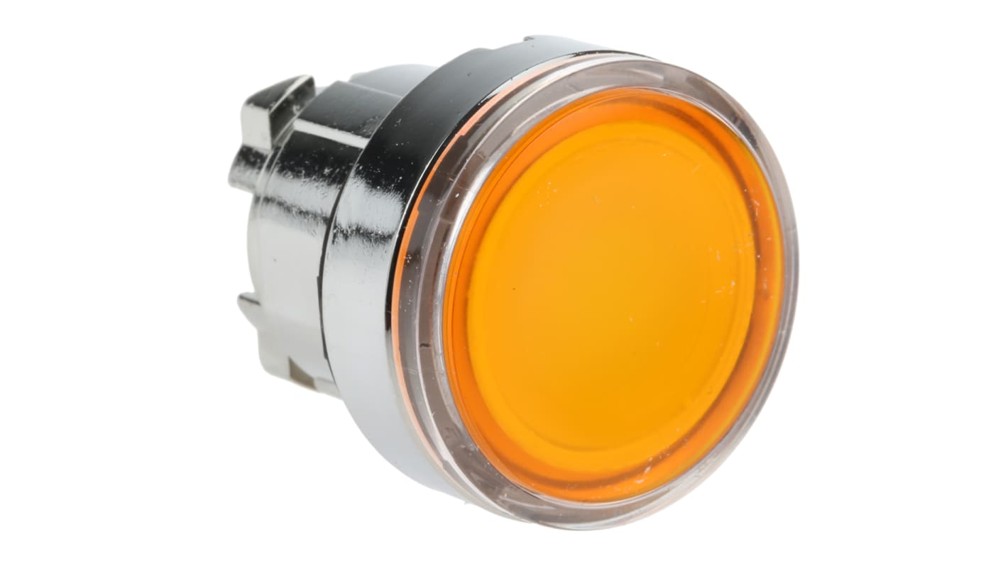 Cabezal de pulsador Schneider Electric serie Harmony XB4, Ø 22mm, de color Orange, Retorno por Resorte, IP66, IP67,