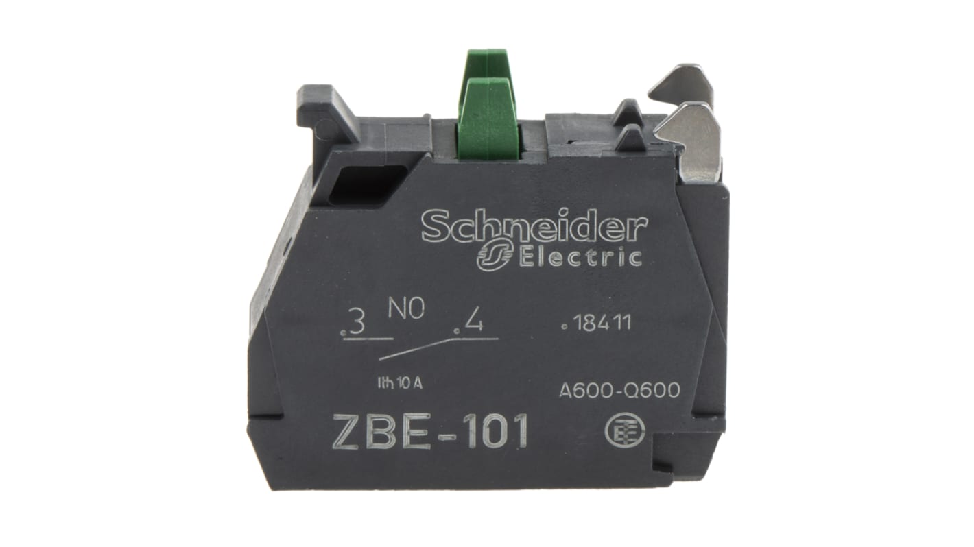 Bloque de contactos Schneider Electric ZBE101, SPST, terminal Roscado