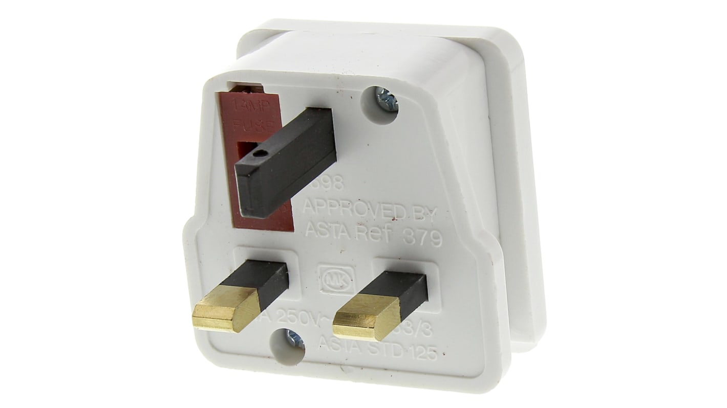 MK Electric UK to UK Shaver Plug Adapter, Rated At 1A