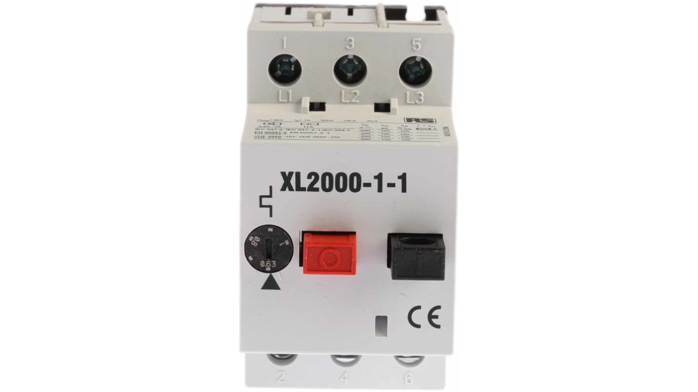 RS PRO 0.6 → 1 A Motor Protection Circuit Breaker