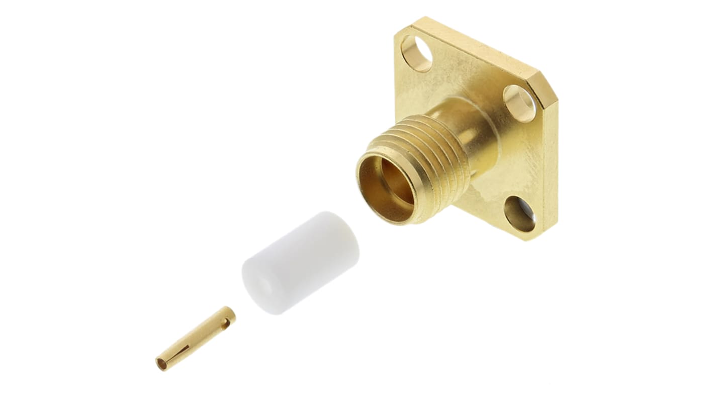 Radiall, jack Panel Mount SMA Connector, 50Ω, Solder Termination, Straight Body