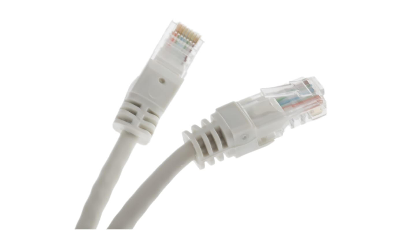 Decelect Cat5e Male RJ45 to Male RJ45 Ethernet Cable, U/UTP, Grey PVC Sheath, 0.5m