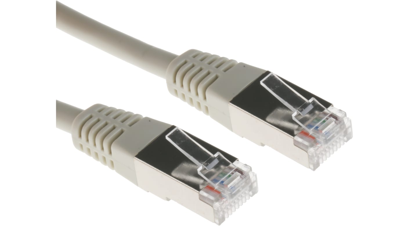 Câble catégorie 5 F/UTP RS PRO, Gris, 1m PVC Avec connecteur RS