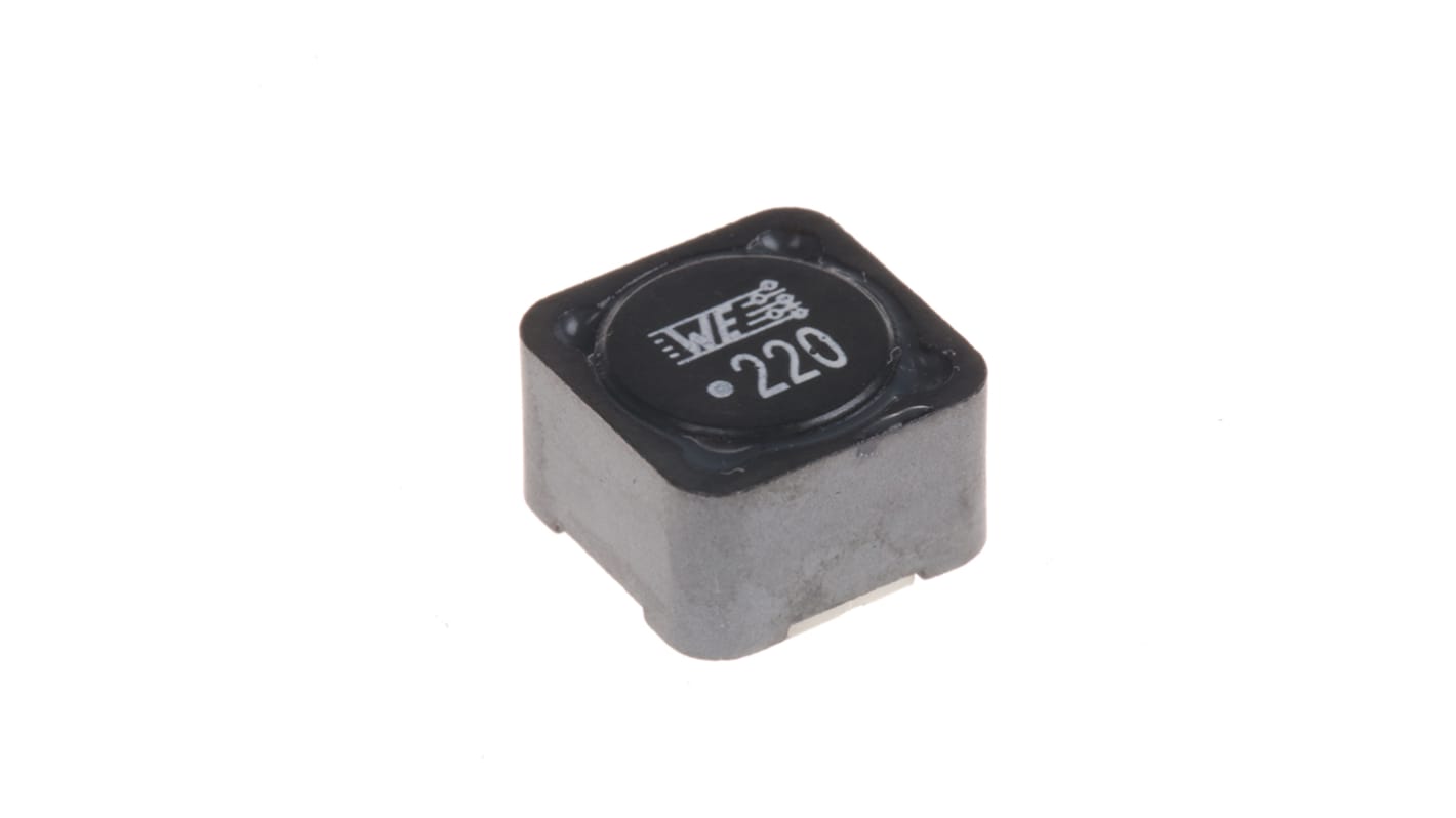 Inductor de montaje en superficie bobinado Wurth, 22 μH, ±20%, núcleo de Ferrita, apantallado 1280, SRF:12MHZ, 4.1A