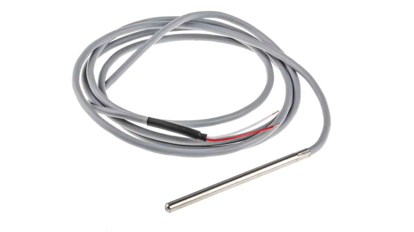 RS PRO PT1000 RTD Sensor, 6mm Dia, 100mm Long, 2 Wire, Probe, Class A ...