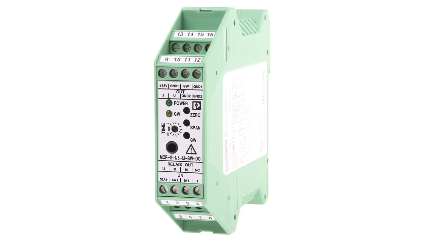 Phoenix Contact MCR-S-1 Strommessumformer, Stromwandler 20 → 30V dc, Strom 11A EIN 0 → 20mA AUS