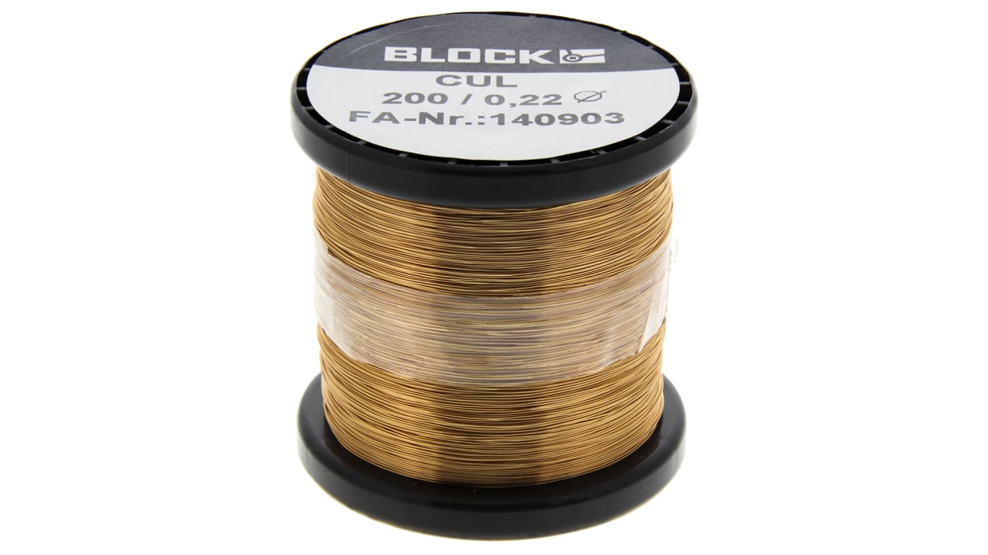 Block Single Core 0.22mm diameter Copper Wire, 429m Long