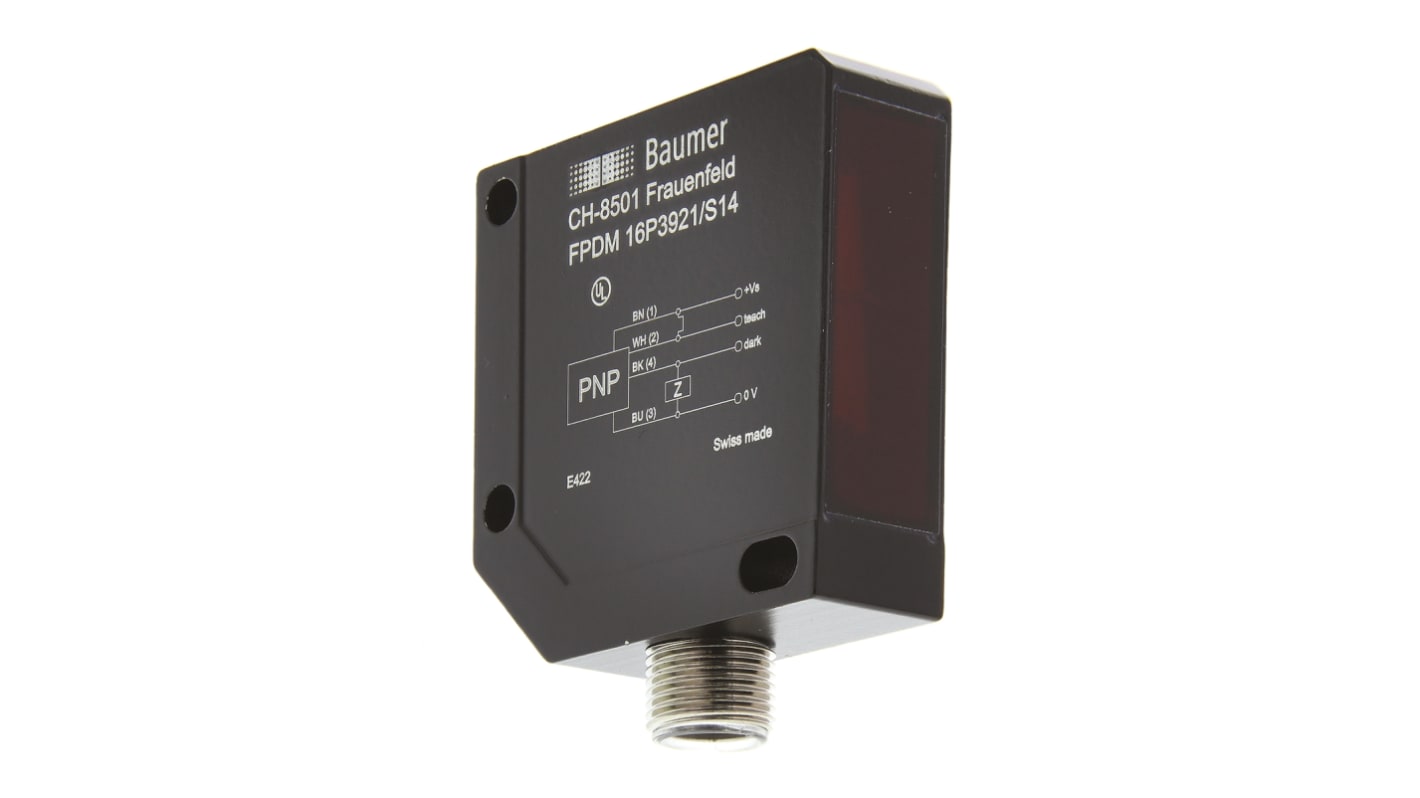 Baumer Retroreflective Photoelectric Sensor, Block Sensor, 4 m Detection Range