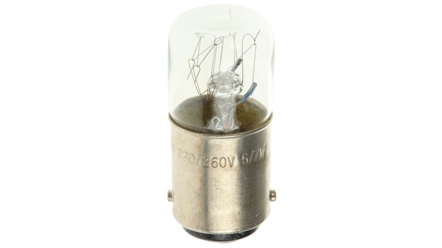 Lampadina spia con base BA15D, 260 V, 7 W, 30 lm