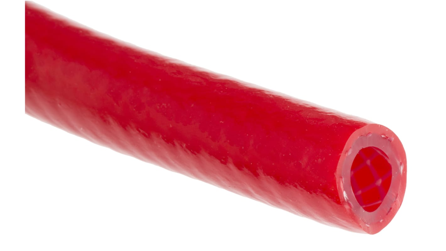 RS PRO Hose Pipe, PVC, 8mm ID, 13.5mm OD, Red, 25m