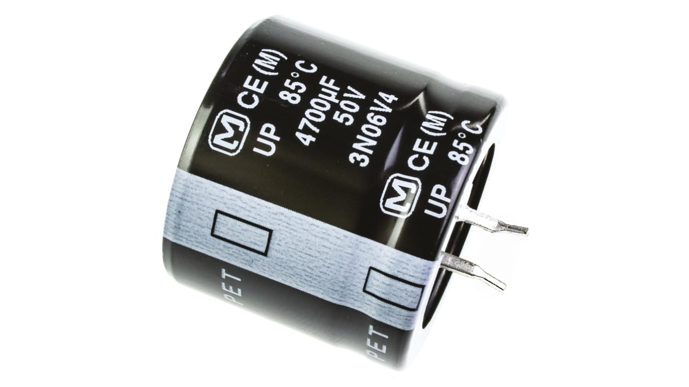 Panasonic 4700μF Electrolytic Aluminium Electrolytic Capacitor 50V dc, Through Hole - ECOS1HP472DA