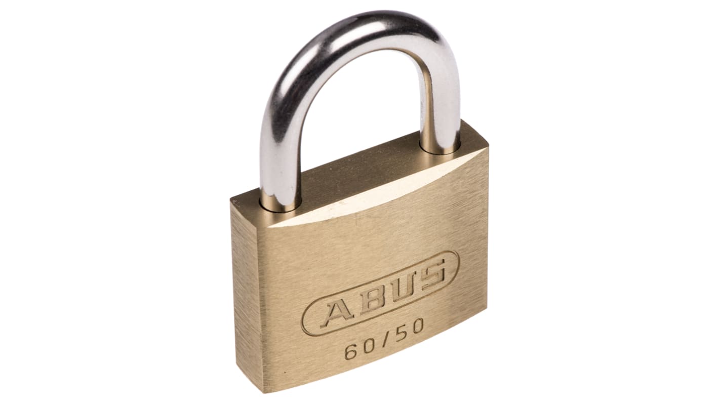 ABUS Key Weatherproof Brass, Steel Padlock, 7mm Shackle, 50mm Body