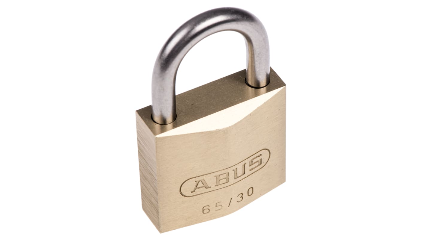 ABUS Key Weatherproof Brass Weatherproof Padlock, 5mm Shackle, 30mm Body