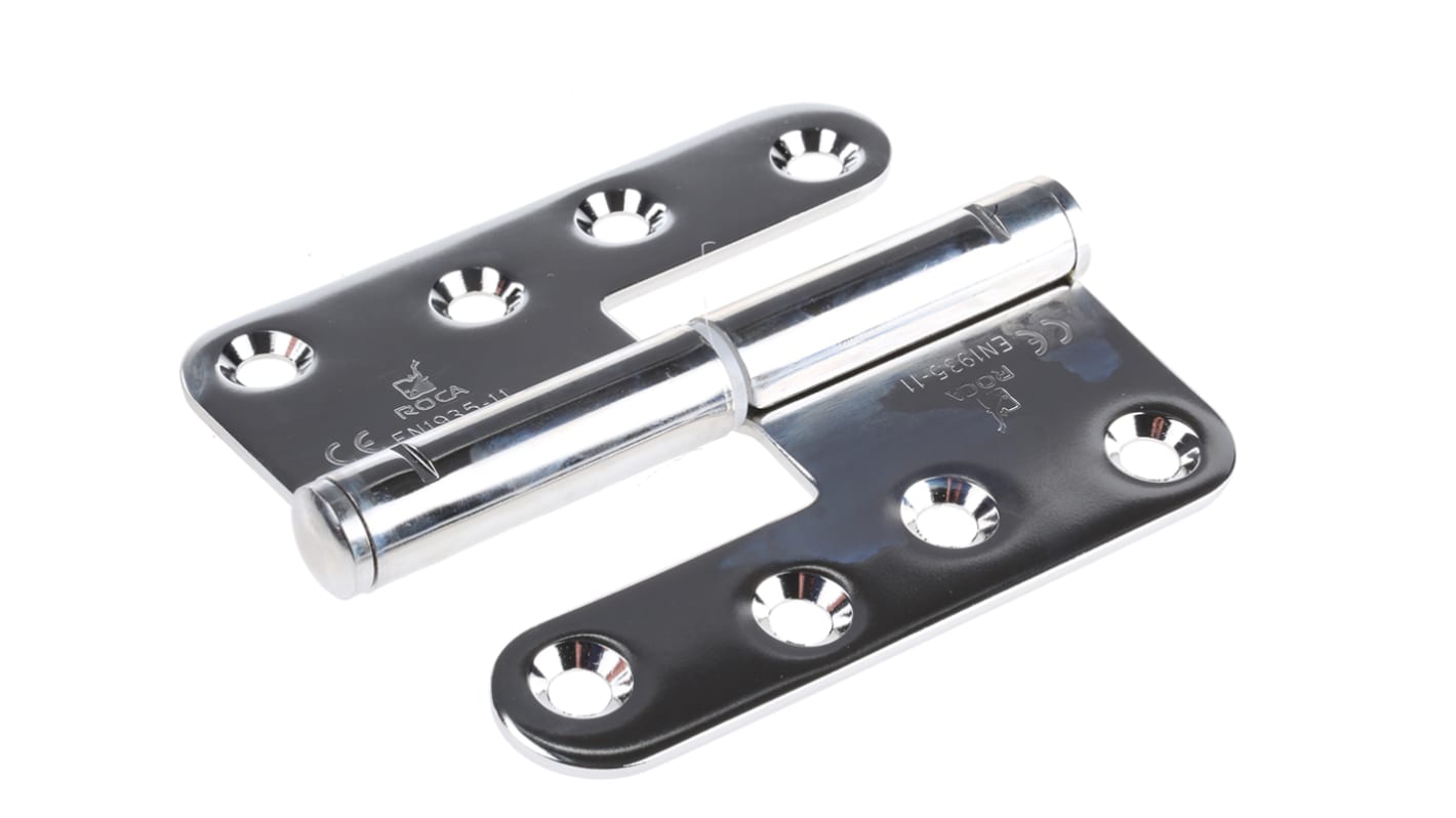 ROCA Stainless Steel Flag Hinge with a Lift-off Pin, Screw Fixing, 110mm x 98mm x 3mm