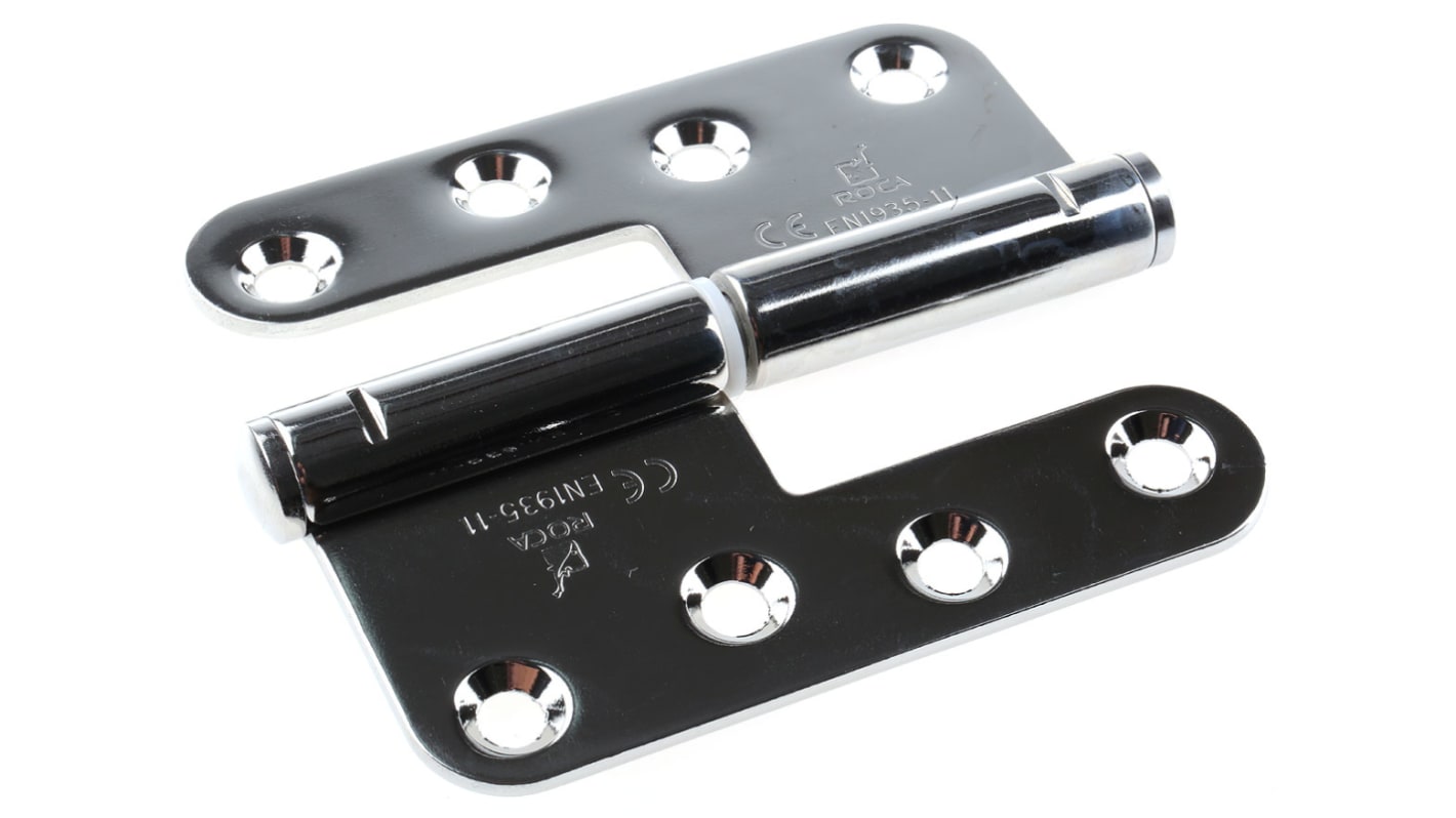 ROCA Stainless Steel Flag Hinge with a Lift-off Pin, Screw Fixing, 110mm x 98mm x 3mm