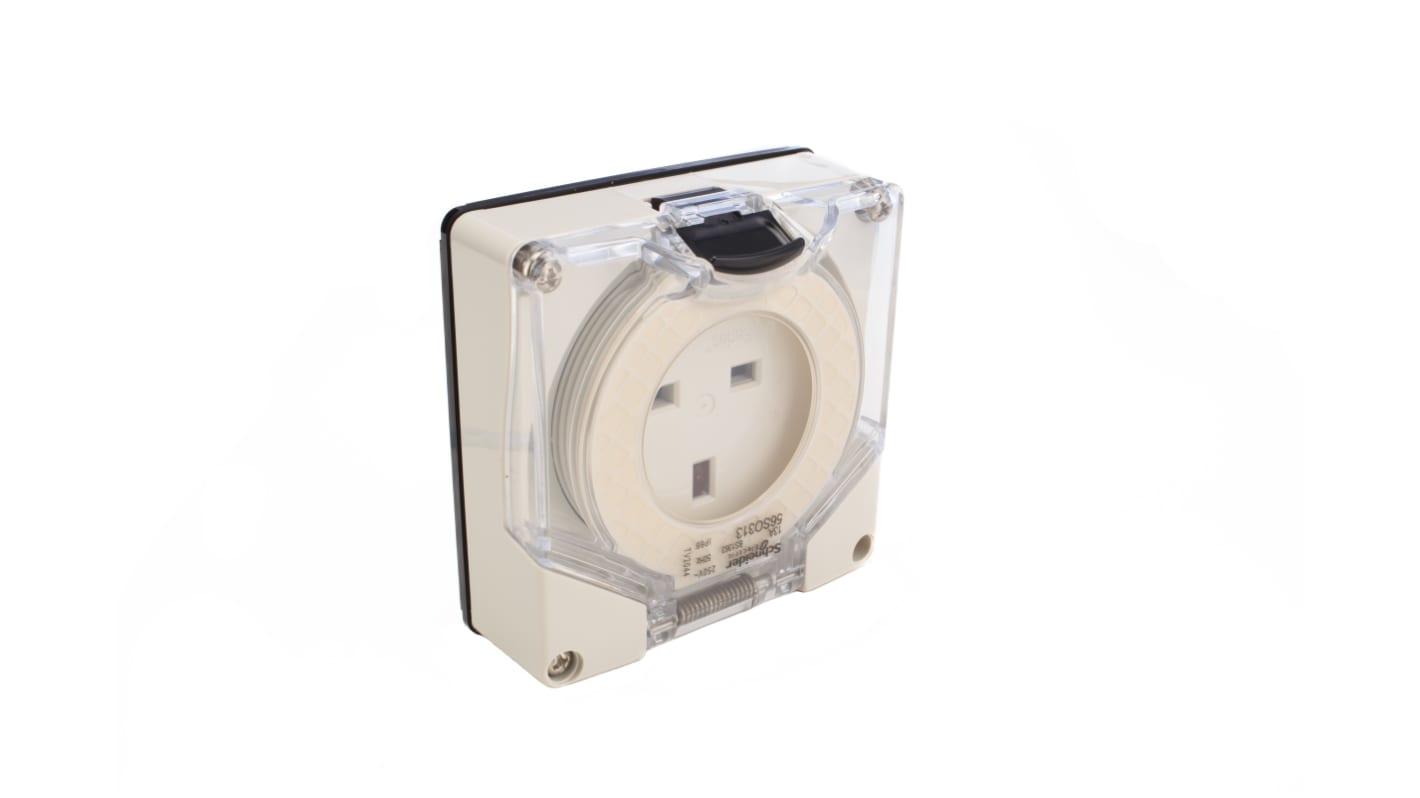 Schneider Electric IP66 Grey Surface Mount 3P Industrial Power Socket, Rated At 13A, 250 V