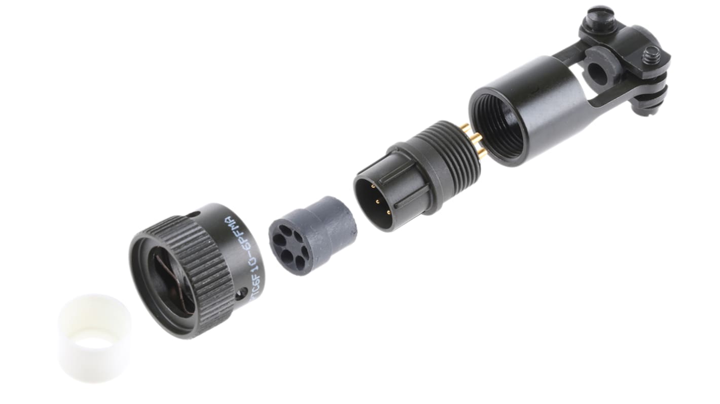 ITT Cannon Circular Connector, 6 Contacts, Cable Mount, Miniature Connector, Plug, Male, KPTC Series