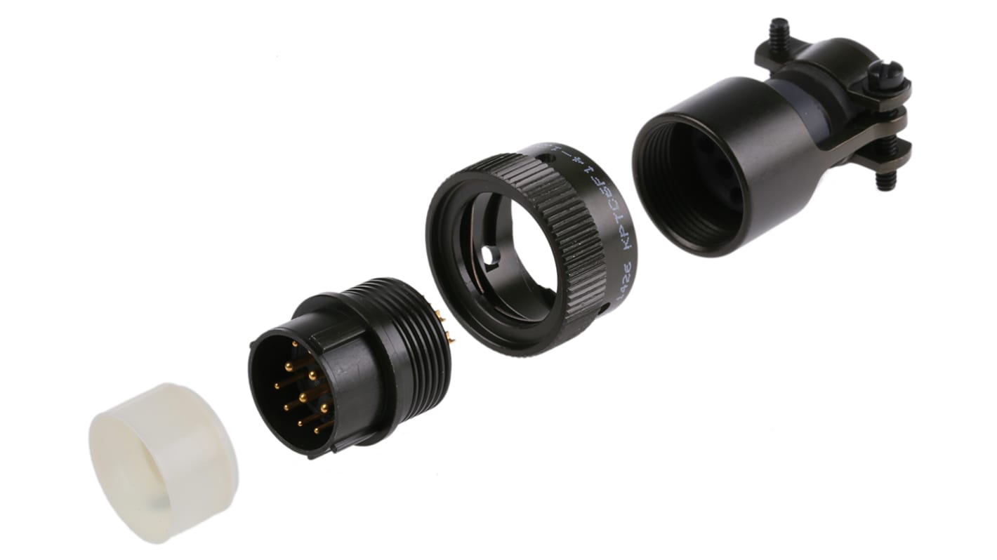 ITT Cannon Circular Connector, 12 Contacts, Cable Mount, Miniature Connector, Plug, Male, KPTC Series