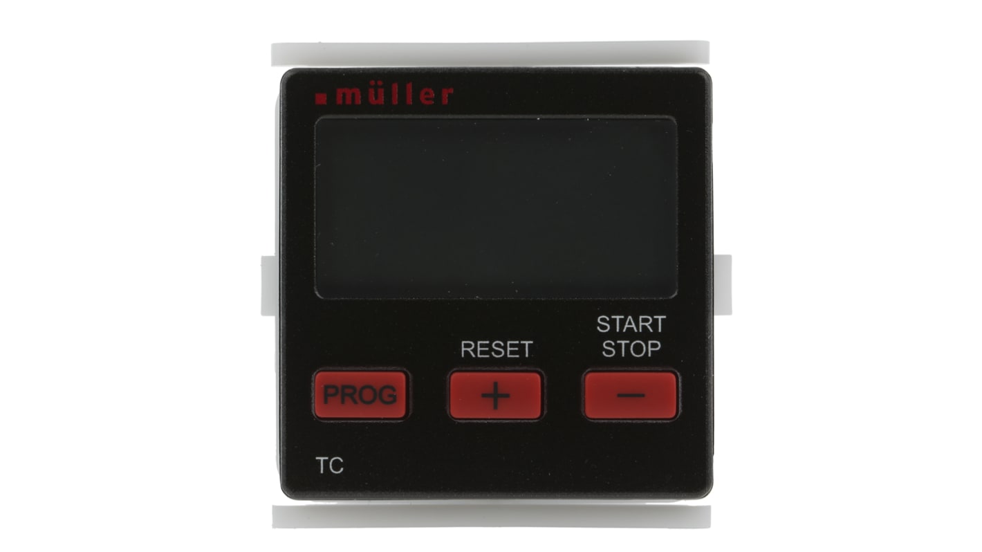 Müller Digital Zeitgeber, Desktop-Timer, max. 9 h 59 min 59.99 s, Netzbetrieb, Schwarz