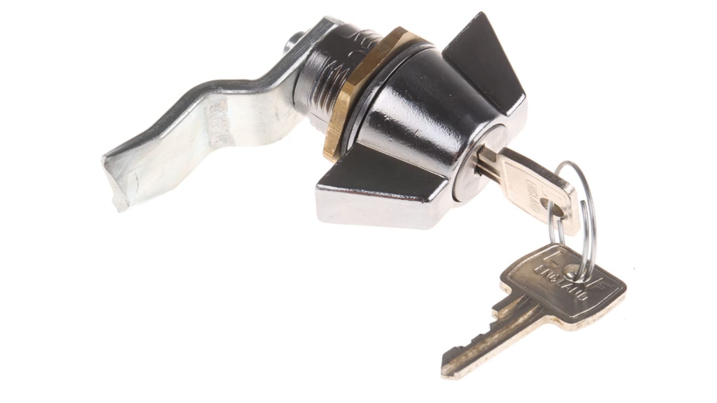 Euro-Locks a Lowe & Fletcher group Company Camlock, 16.1mm Panel-to-Tongue, 20.1 x 22.5mm Cutout, Key Unlock