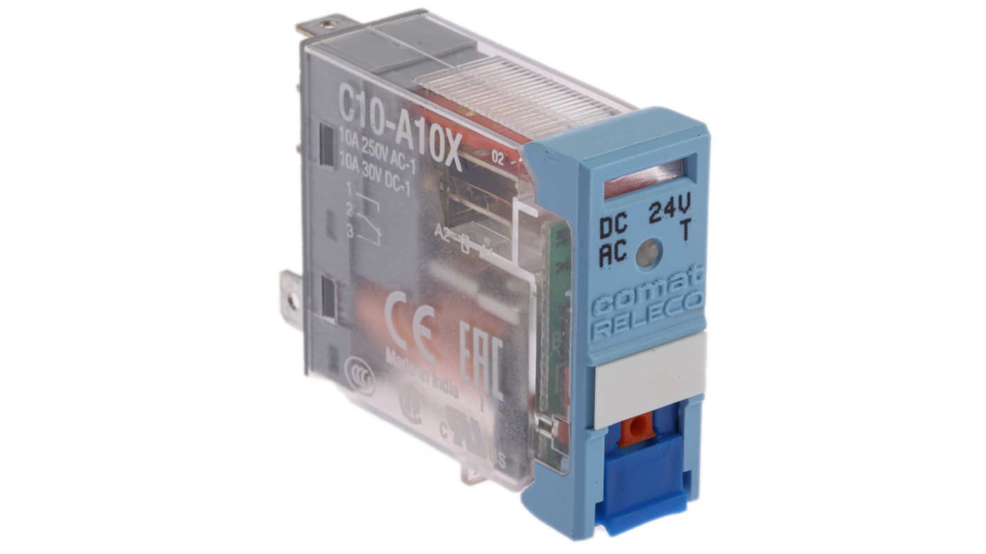 Relais de puissance Releco C10, 1 RT, bobine 24V c.c. Enfichable 650mW