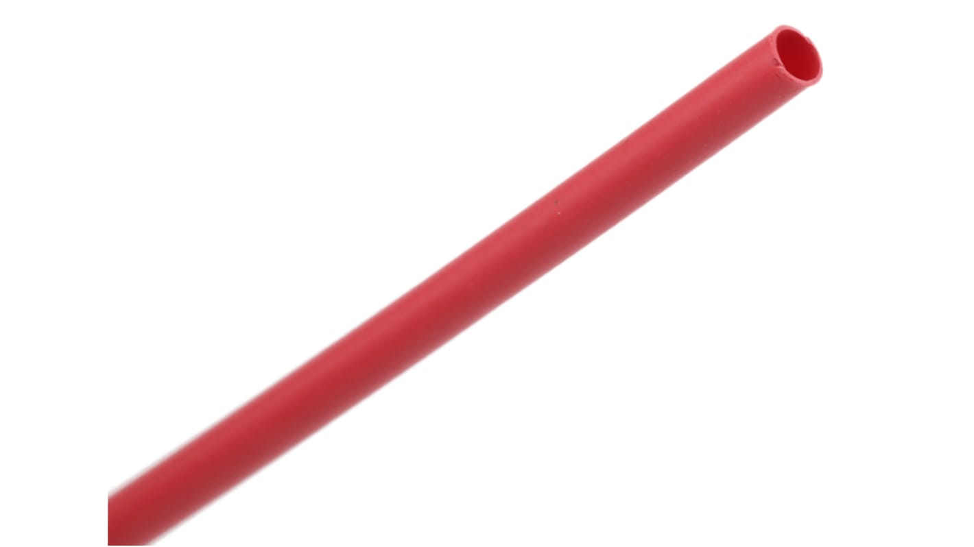 TE Connectivity Heat Shrink Tubing, Red 1.2mm Sleeve Dia. x 1.2m Length 2:1 Ratio, RNF-100 Series