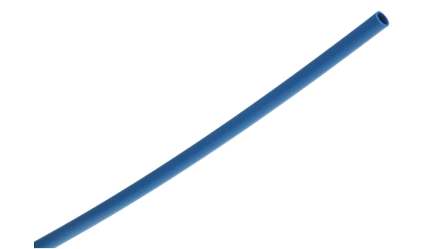 TE Connectivity Heat Shrink Tubing, Blue 1.6mm Sleeve Dia. x 1.2m Length 2:1 Ratio, RNF-100 Series