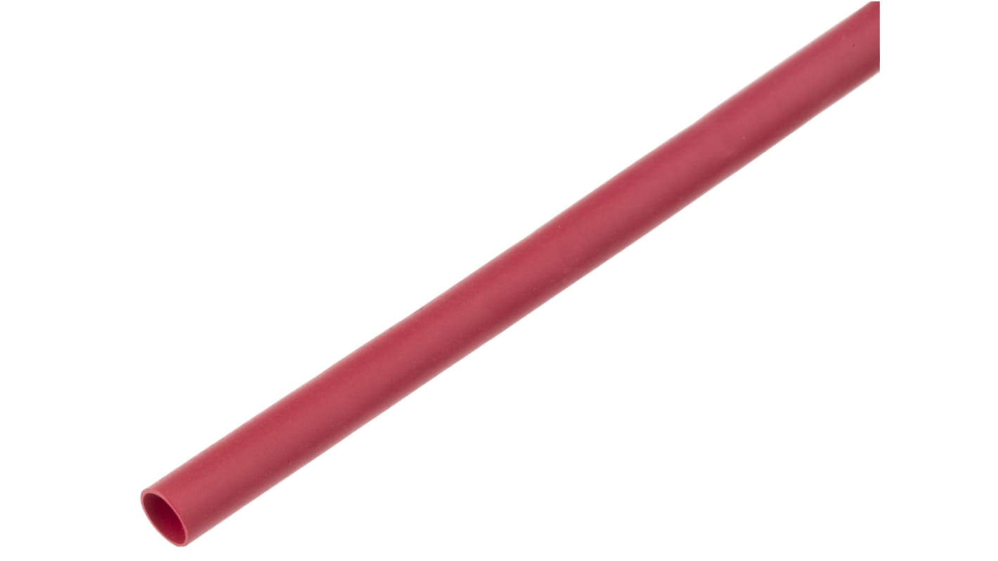 TE Connectivity Heat Shrink Tubing, Red 3.2mm Sleeve Dia. x 1.2m Length 2:1 Ratio, RNF-100 Series